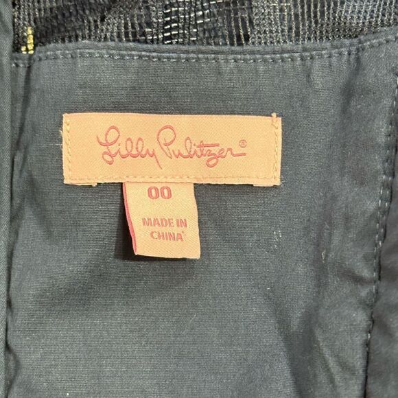 Lilly Pulitzer Leigh Stretch-Shift Dress Navy/Gold Size 00 - Picture 7 of 11